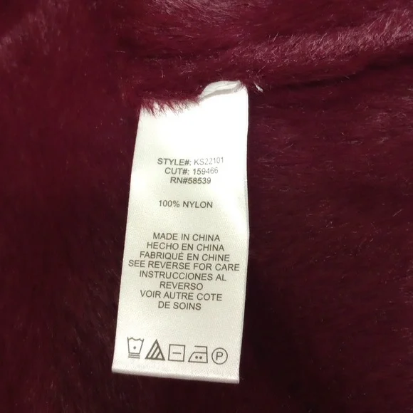 🆕 KUT "JANA" WINE BURGUNDY FUZZY OPEN FRONT CARDIGAN SWEATER WITH POCKETS - Picture 12 of 13